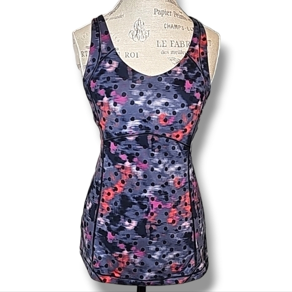 Lululemon Kanto Catch Me Windy Blooms Regal Plum Dot Racerback Top - Size 8 - Picture 5 of 10